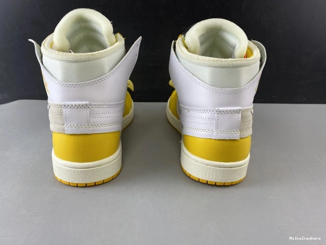 MaikeSneakers Powder Jordan 1 Dark Air NRG White Off-White x AQ0818-149 Yellow-Cone 0812